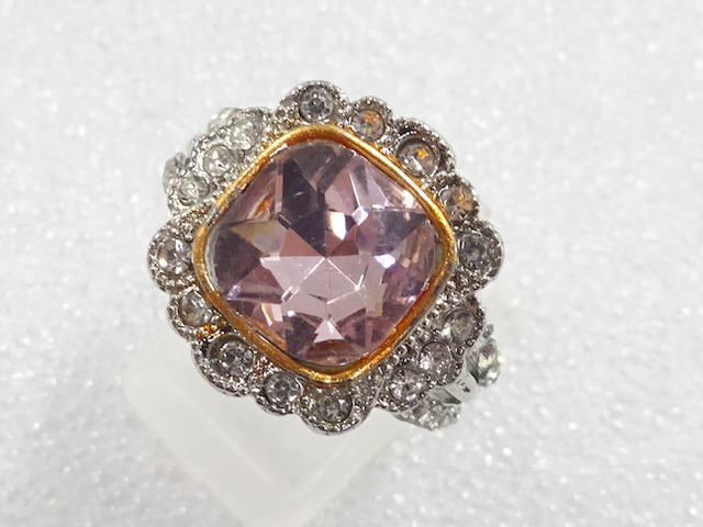 JAPANESE KIMONO / ANTIQUE COLORED STONE RING (SIZE 18)